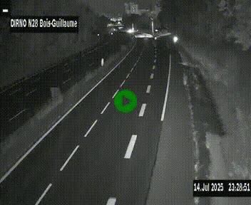 Webcam routière à hauteur de Bois-Guillaume en périphérie de Rouen. Vue orientée vers Rouen