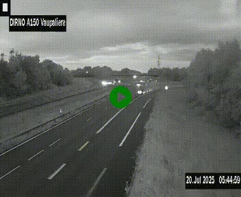 Webcam autoroute A150 à hauteur de La Vaupalière en périphérie de Rouen. Vue orientée vers Rouen