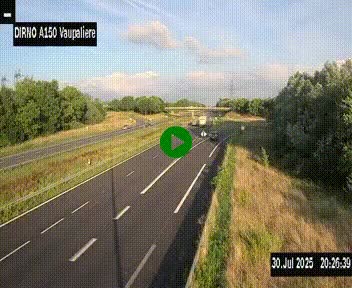 Webcam autoroute A150 à hauteur de La Vaupalière en périphérie de Rouen. Vue orientée vers Rouen
