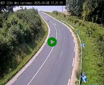 Webcam en haut de la Côte des Carreaux sur la N31 à Avesnes-en-Bray. Vue orientée vers Rouen