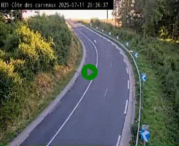 Webcam en haut de la Côte des Carreaux sur la N31 à Avesnes-en-Bray. Vue orientée vers Rouen