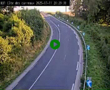 Webcam en haut de la Côte des Carreaux sur la N31 à Avesnes-en-Bray. Vue orientée vers Rouen