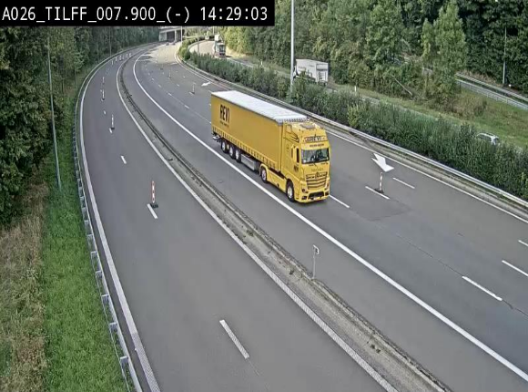 Webcam autoroute A26/E25 à Esneux, en Belgique en direction Luxembourg - BK 7.9