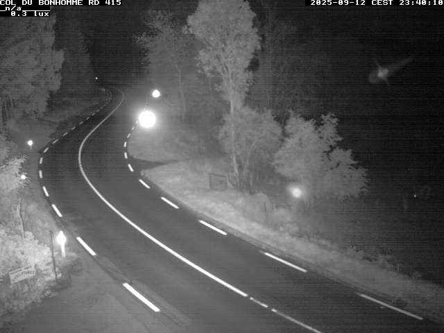 Caméra à proximité du col du Bonhomme sur la D415 à Plainfaing vers l'Alsace