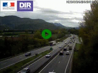 Caméra trafic à Meylan sur la Rocade-Sud de Grenoble en direction d'Aix-en-Provence
