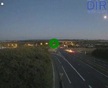 Webcam au début de l'A84 sur le périphérique Ouest de Caen (N814) à hauteur de la sortie 9, Porte de Bretagne