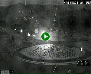 Webcam au nord d'Ax-les-Thermes au niveau de l'aire de chaînage de la N20. Vue orientée vers les Pyrénées, en direction de Pas de la Case