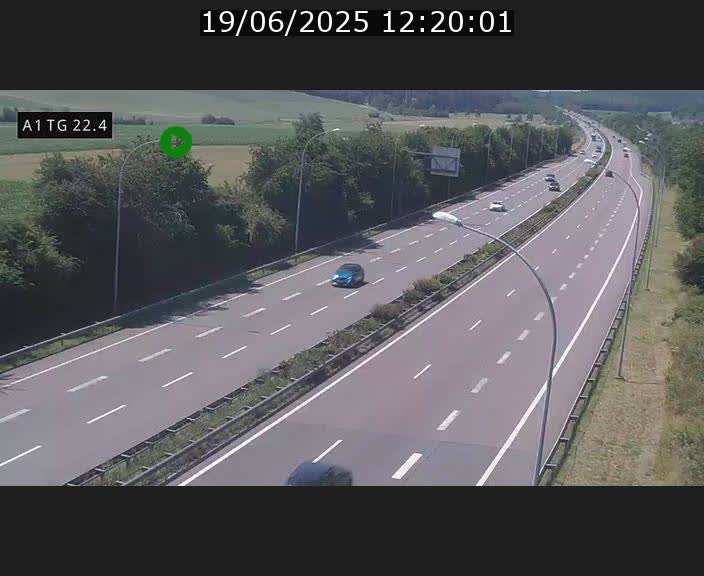 Traffic live webcam Luxembourg Flaxweiler - A1 direction Luxembourg - BK 22.4