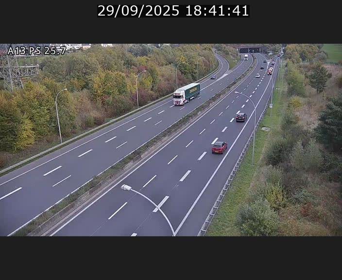 Traffic live webcam Luxembourg Frisange - A13 direction Allemagne - BK 26
