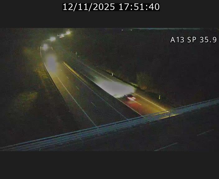 Webcam trafic sur A13 à l'entrée ouest du tunnel Markusbierg à Remerschen. Vue orientée vers Mondorf-les-Bains.