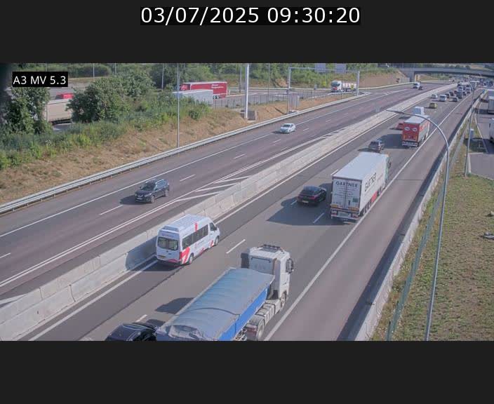 Webcam à l'Aire de Berchem au Luxembourg sur l'A3. Vue orientée vers la France