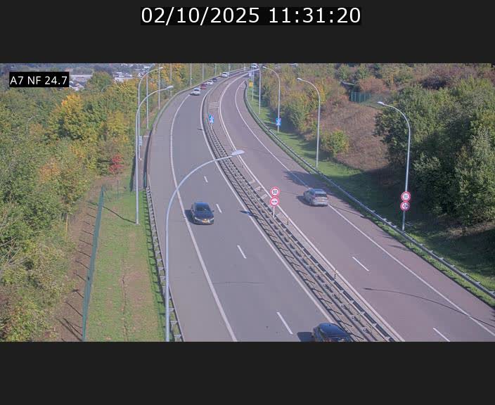 Caméra trafic Luxembourg - A7, Schieren direction Mersch