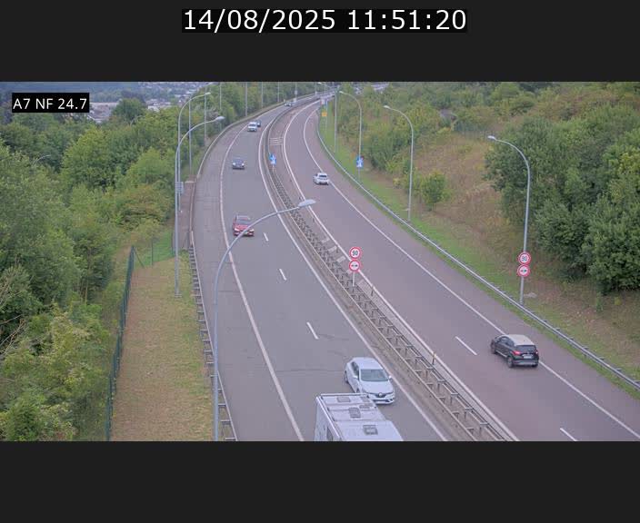 Caméra trafic Luxembourg - A7, Schieren direction Mersch