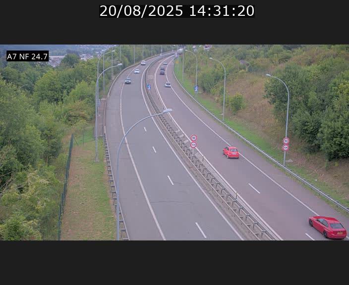 Caméra trafic Luxembourg - A7, Schieren direction Mersch