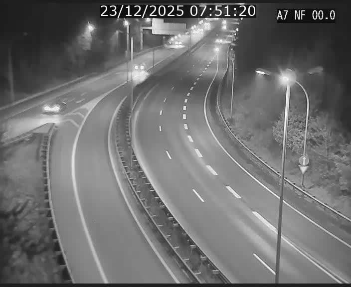 Caméra autoroute Luxembourg A7 - Echangeur A1/A7 Grünewald direction Tunnel Stafelter