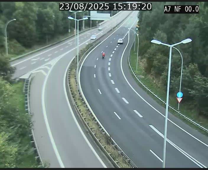 Caméra autoroute Luxembourg A7 - Echangeur A1/A7 Grünewald direction Tunnel Stafelter