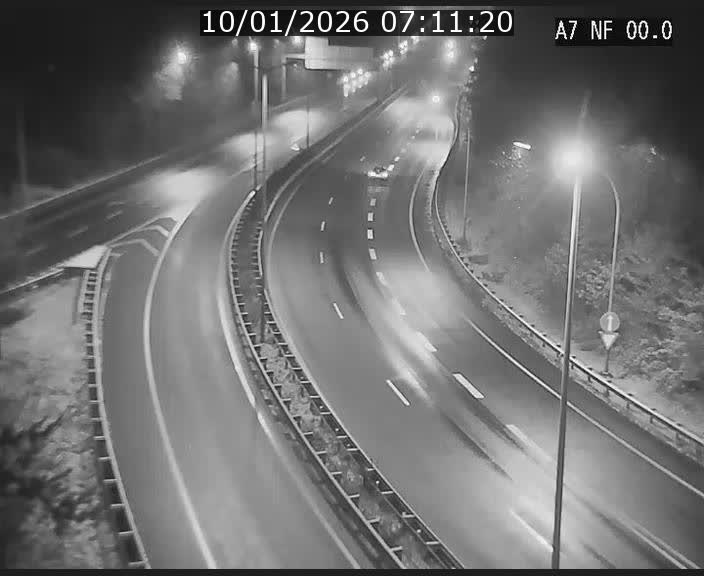Caméra autoroute Luxembourg A7 - Echangeur A1/A7 Grünewald direction Tunnel Stafelter
