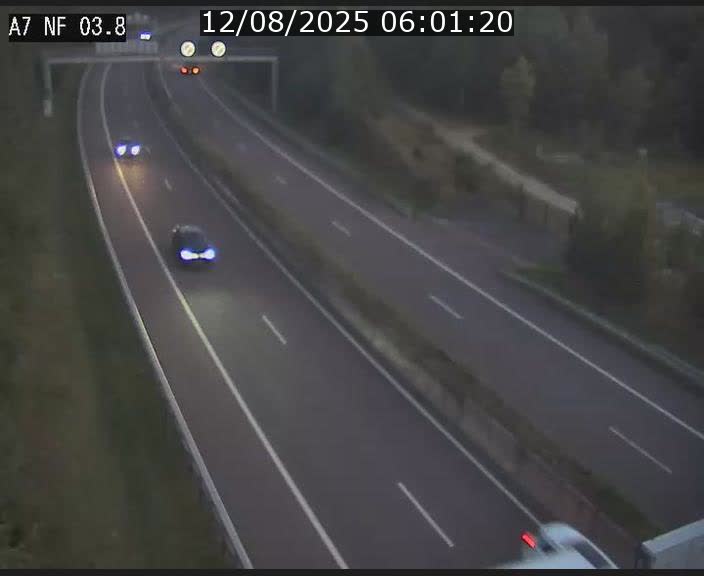 Webcam autoroute A7 au Luxembourg à la sortie du Tunnel Stafelter vers le Nord