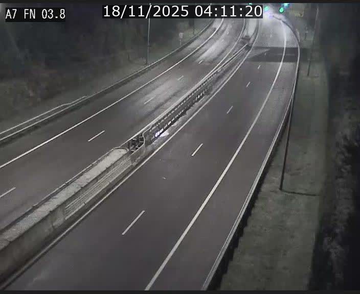 Caméra autoroute Luxembourg A7 - Passage à gibier Rëngelbour - direction Tunnel Stafelter