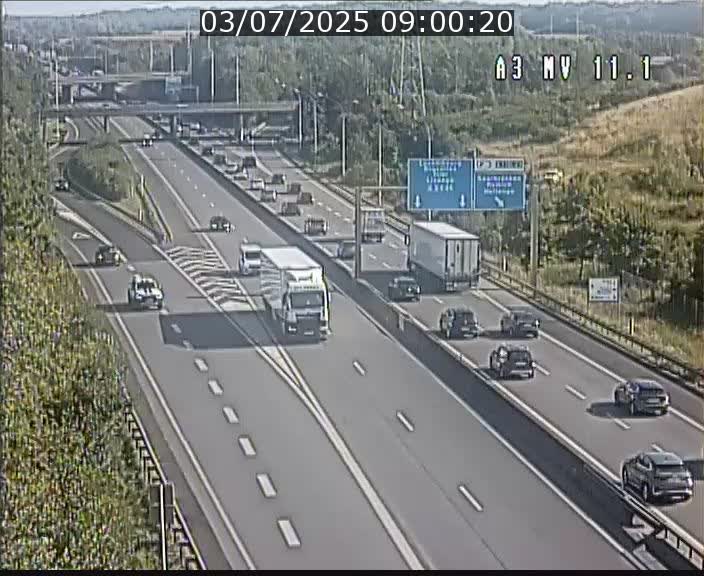 Traffic live webcam Luxembourg Croix de Bettembourg A3 - BK 11.1 - direction Luxembourg-ville