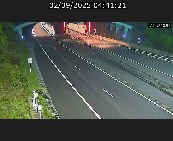 Caméra trafic Luxembourg - A7, Tunnel Gousselerbierg, entrée sud, direction Mersch