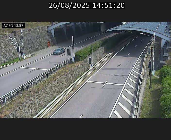 Caméra trafic Luxembourg - A7, Tunnel Gousselerbierg, entrée nord, direction Lorentzweiler
