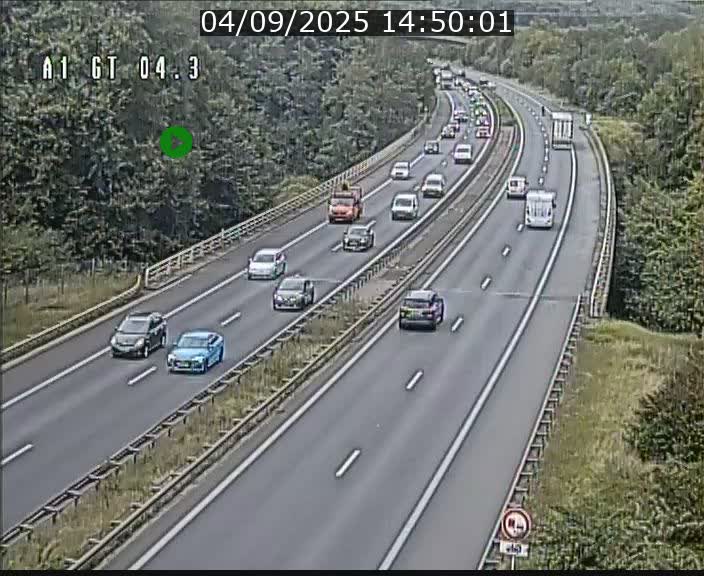 Traffic live webcam Luxembourg Itzig - A1 direction Sandweiler - BK 4.3