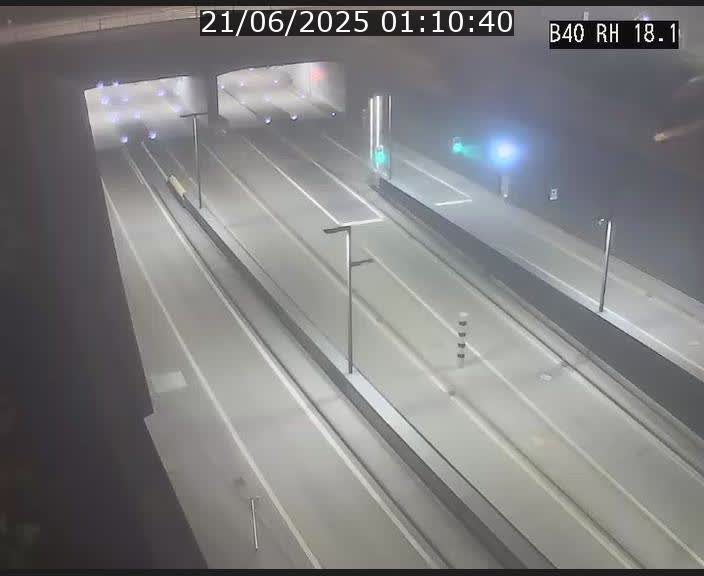 Webcam sur la route de contournement d'Esch-Belval avant le tunnel Central Gate au niveau de la porte de France et du radar fixe