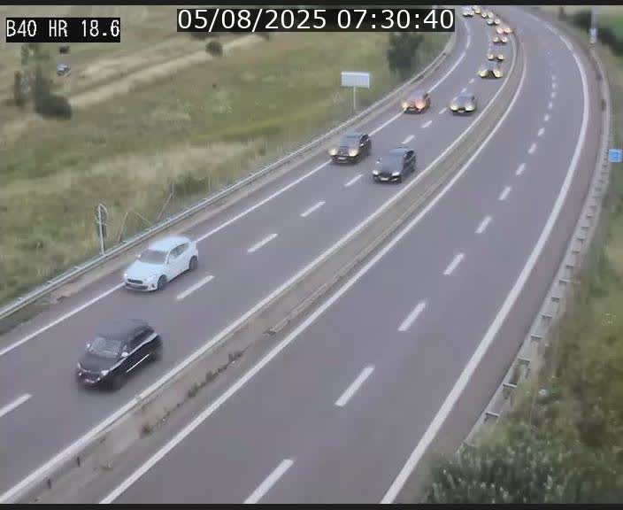 Webcam sur la route de liaison entre Micheville et Esch-Belval à la frontière entre le Luxembourg et la France. Vue orientée vers la Lorraine.