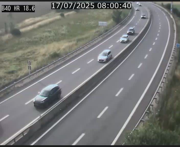 Webcam sur la route de liaison entre Micheville et Esch-Belval à la frontière entre le Luxembourg et la France. Vue orientée vers la Lorraine.