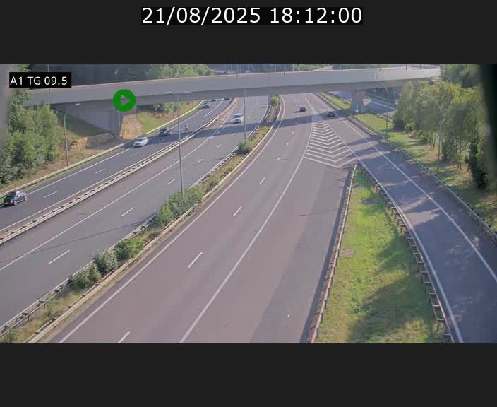 Traffic live webcam Luxembourg Jonction Grünewald - A1 direction Luxembourg-ville - BK 9.5