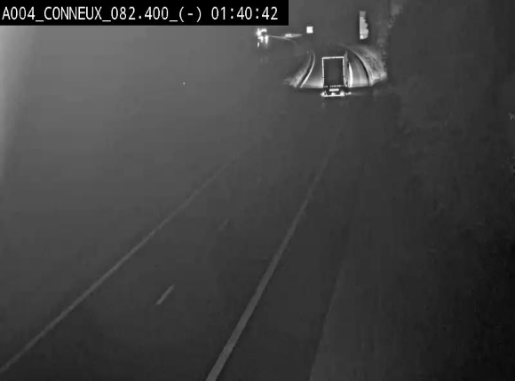 Webcam sur l'E411 avant les sorties 20 menant à Ciney, Dinant et Achêne. Vue orientée vers Namur
