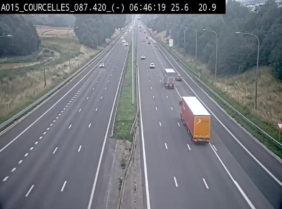 Webcam autoroute Belgique - Viesville - E42 direction Mons - BK 84.35
