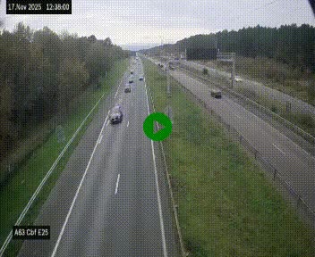 Webcam autoroute A63 en périphérie de Bordeaux au sud-est de la ville, en provenance du bassin d'Arcachon. Vue orientée vers Bordeaux