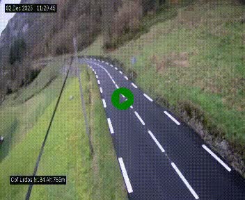 Webcam dans les Pyrénées Atlantique au niveau du col d'Urdos et du fort du Pourtalet sur la N134, en direction du Col et du tunnel du Somport, à 765 mètres d'altitude