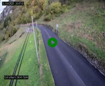 Webcam dans les Pyrénées Atlantique au niveau du col d'Urdos et du fort du Pourtalet sur la N134, en direction du Col et du tunnel du Somport, à 765 mètres d'altitude