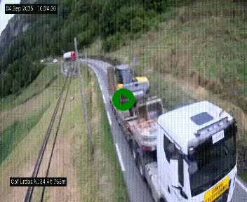 Webcam dans les Pyrénées Atlantique au niveau du col d'Urdos et du fort du Pourtalet sur la N134, en direction du Col et du tunnel du Somport, à 765 mètres d'altitude