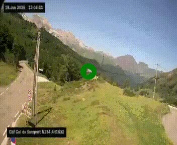 Webcam au col du Somport, côté français, sur la N134, dans les Pyrénées, en direction de l'Espagne, à 1632 mètres d'altitude
