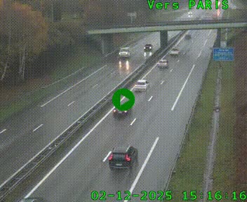 Caméra routière sur l'autoroute A20 au nord de Limoges, à la jonction avec la N520. Vue orientée vers Paris