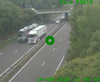 Caméra routière sur l'autoroute A20 au nord de Limoges, à la jonction avec la N520. Vue orientée vers Paris