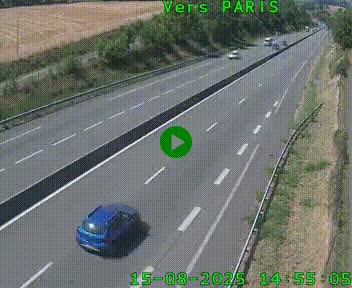 Caméra routière sur l'autoroute A20 à Saint-Hilaire-Bonneval, au sud de Limoges. Vue orientée vers Paris