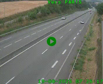 Caméra routière sur l'autoroute A20 à Saint-Hilaire-Bonneval, au sud de Limoges. Vue orientée vers Paris