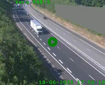 Caméra routière sur l'autoroute A20 à Saint-Pardoux-l'Ortigier, à la jonction avec l'A89. Vue orientée vers Paris