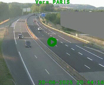 Caméra routière sur l'autoroute A20 à Brive-la-Gaillarde, à la jonction avec l'A89. Vue orientée vers Paris