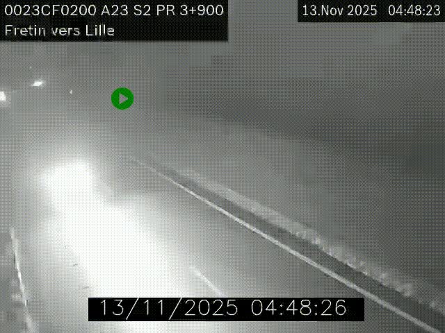 Webcam autoroute A23 à hauteur de Fretin. Vue orientée vers Lille