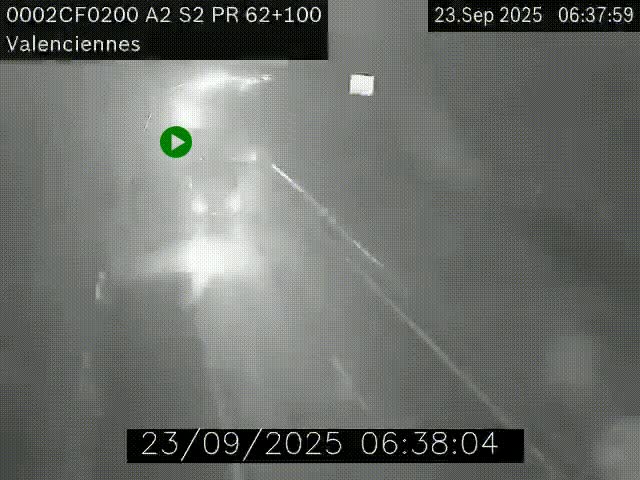 Webcam autoroute A2 à Valenciennes. Vue orientée vers Maubeuge et Mons (Belgique)