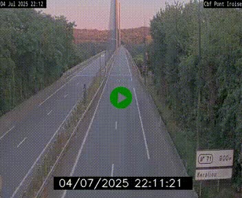 Webcam sur la N165 après le Pont de l'Iroise, à l'entrée de Brest