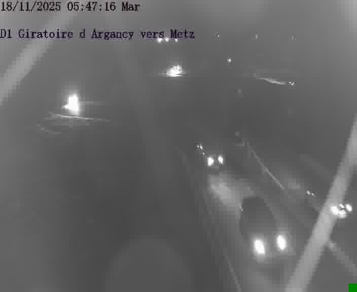 Webcam installée le long de D1 (France) à Argancy, pointée vers Metz, utile pour suivre précisément les conditions de trafic.
