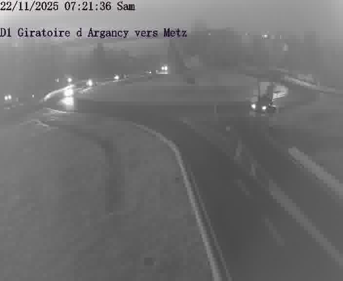 Webcam installée le long de D1 (France) à Argancy, pointée vers Metz, utile pour suivre précisément les conditions de trafic.