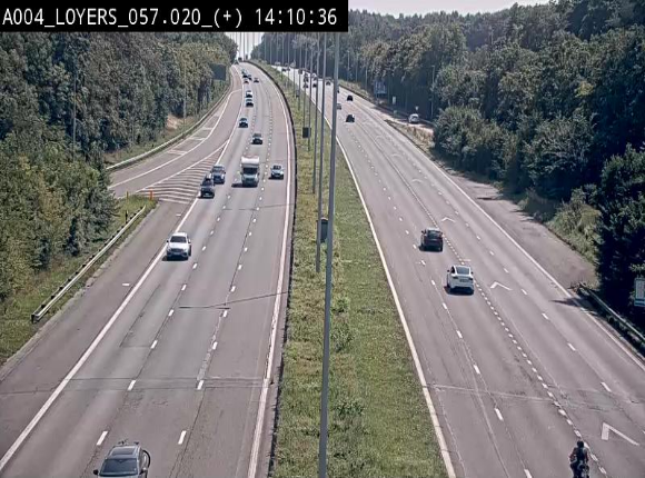 Webcam dans la montée de Loyers sur l'E411, après le viaduc de Beez en venant de Namur et en direction du Luxembourg